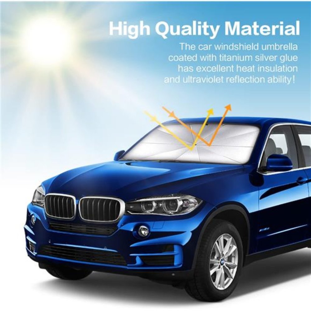 YAKEFLY Car Windshield Sun Shade Umbrella, Foldable Car Sunshade Front Window= - Picture 3 of 7